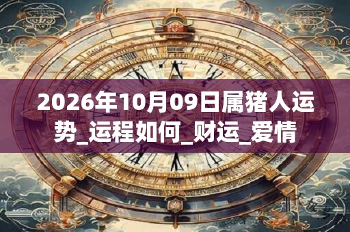 2026年10月09日属猪人运势_运程如何_财运_爱情
