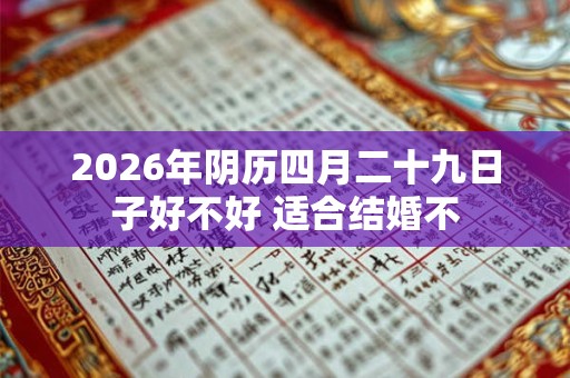 2026年阴历四月二十九日子好不好 适合结婚不