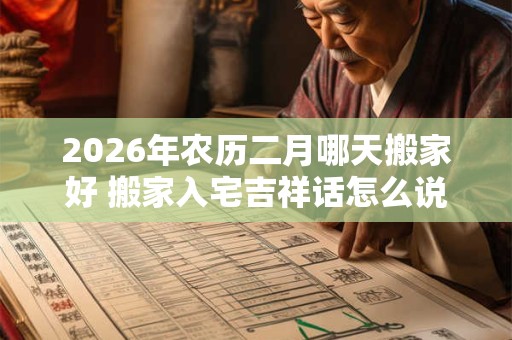 2026年农历二月哪天搬家好 搬家入宅吉祥话怎么说 2026年农历二月哪天搬家好 搬家入宅吉祥话怎么说