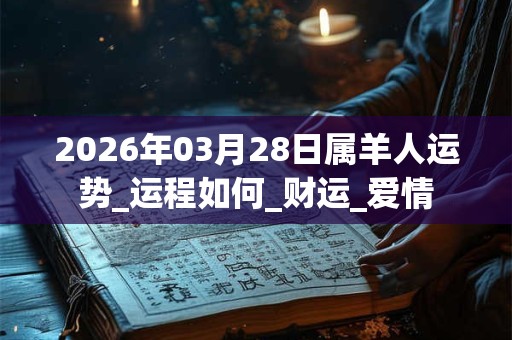 2026年03月28日属羊人运势_运程如何_财运_爱情