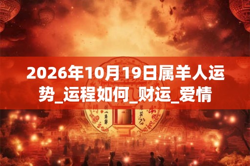 2026年10月19日属羊人运势_运程如何_财运_爱情