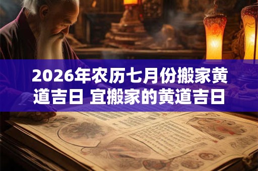 2026年农历七月份搬家黄道吉日 宜搬家的黄道吉日 2026年农历七月份搬家黄道吉日 宜搬家的黄道吉日