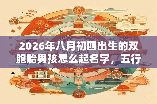 2026年八月初四出生的双胞胎男孩怎么起名字，五行属什么？
