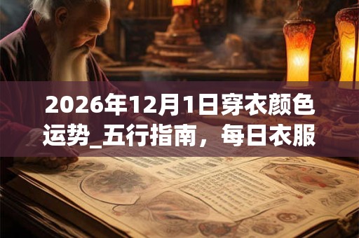 2026年12月1日穿衣颜色运势_五行指南,每日衣服颜色幸运色 2026年12月1日穿衣颜色运势_五行指南,每日衣服颜色幸运色