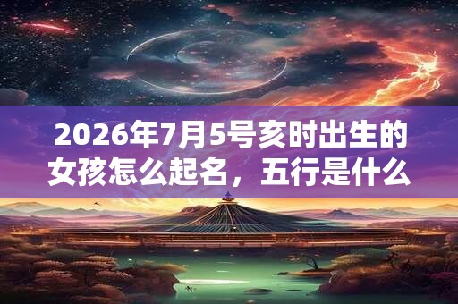 2026年7月5号亥时出生的女孩怎么起名,五行是什么? 2026年7月5号亥时出生的女孩怎么起名,五行是什么?