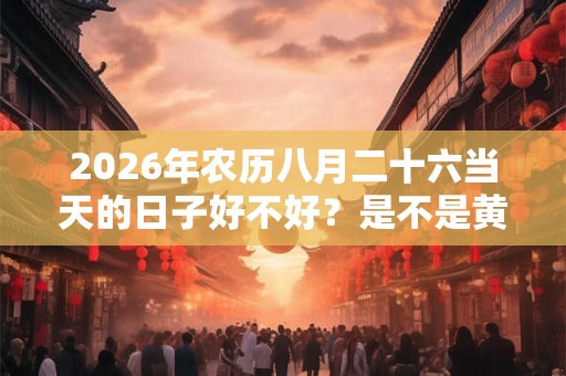 2026年农历八月二十六当天的日子好不好？是不是黄道吉日？