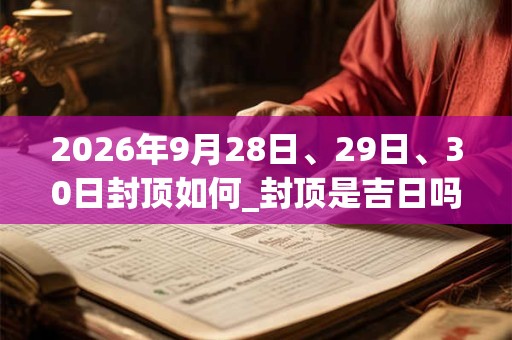 2026年9月28日、29日、30日封顶如何_封顶是吉日吗 2026年9月28日、29日、30日封顶如何_封顶是吉日吗