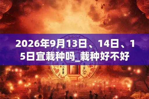 2026年9月13日、14日、15日宜栽种吗_栽种好不好