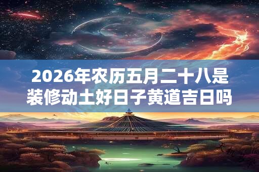 2026年农历五月二十八是装修动土好日子黄道吉日吗？