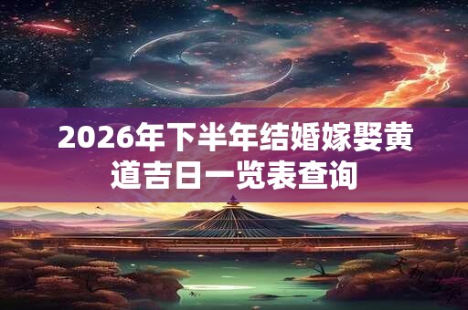 2026年下半年结婚嫁娶黄道吉日一览表查询 2026年下半年结婚嫁娶黄道吉日一览表查询