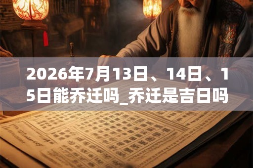 2026年7月13日、14日、15日能乔迁吗_乔迁是吉日吗