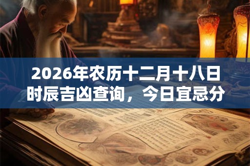 2026年农历十二月十八日时辰吉凶查询，今日宜忌分析