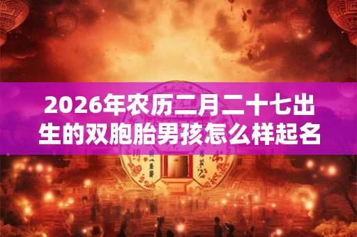 2026年农历二月二十七出生的双胞胎男孩怎么样起名字，五行属什么