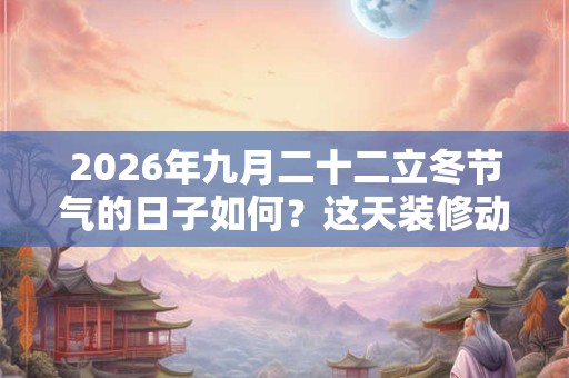 2026年九月二十二立冬节气的日子如何？这天装修动土好吗？