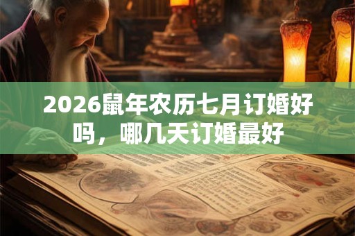 2026鼠年农历七月订婚好吗，哪几天订婚最好