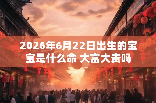 2026年6月22日出生的宝宝是什么命 大富大贵吗