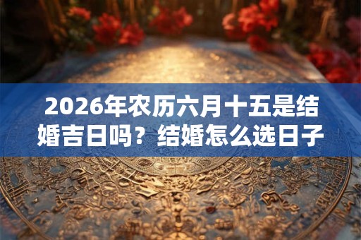 2026年农历六月十五是结婚吉日吗？结婚怎么选日子？