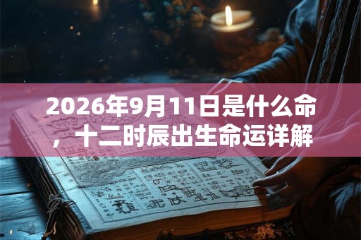 2026年9月11日是什么命，十二时辰出生命运详解