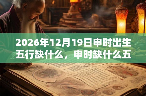 2026年12月19日申时出生五行缺什么，申时缺什么五行