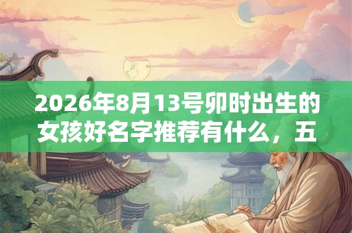 2026年8月13号卯时出生的女孩好名字推荐有什么,五行属什么 2026年8月13号卯时出生的女孩好名字推荐有什么,五行属什么