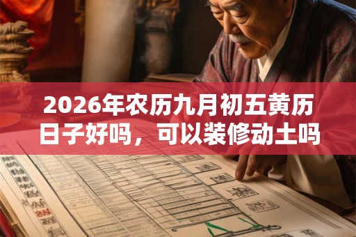 2026年农历九月初五黄历日子好吗，可以装修动土吗？