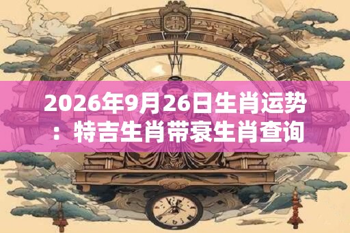 2026年9月26日生肖运势：特吉生肖带衰生肖查询