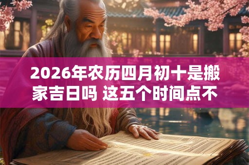 2026年农历四月初十是搬家吉日吗 这五个时间点不宜搬家！
