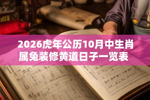 2026虎年公历10月中生肖属兔装修黄道日子一览表 黄道吉日一览表 2026虎年公历10月中生肖属兔装修黄道日子一览表 黄道吉日一览表