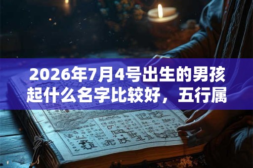 2026年7月4号出生的男孩起什么名字比较好，五行属什么