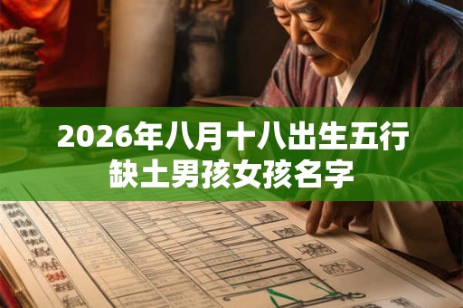 2026年八月十八出生五行缺土男孩女孩名字