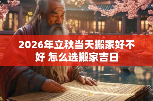 2026年立秋当天搬家好不好 怎么选搬家吉日
