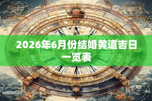 2026年6月份结婚黄道吉日一览表 2026年6月份结婚黄道吉日一览表