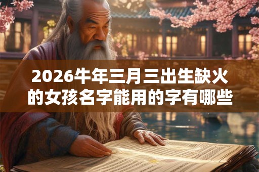 2026牛年三月三出生缺火的女孩名字能用的字有哪些？