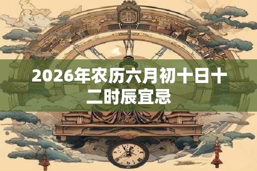 2026年农历六月初十日十二时辰宜忌