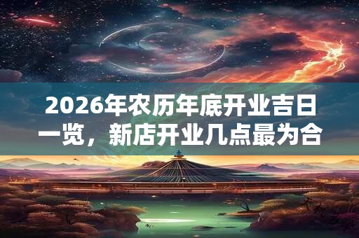 2026年农历年底开业吉日一览，新店开业几点最为合适？