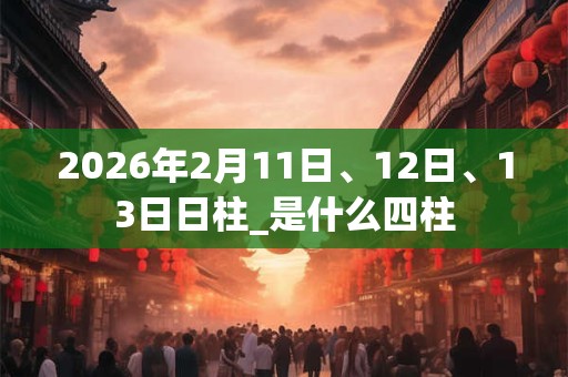 2026年2月11日、12日、13日日柱_是什么四柱 2026年2月11日、12日、13日日柱_是什么四柱