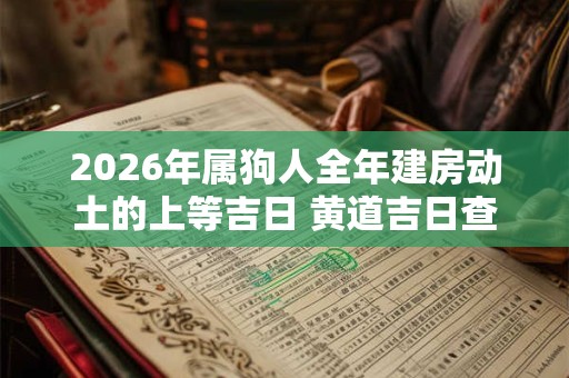 2026年属狗人全年建房动土的上等吉日 黄道吉日查询