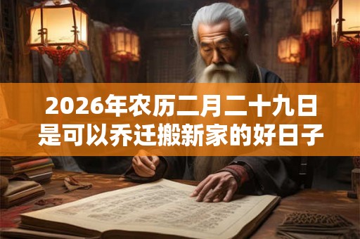 2026年农历二月二十九日是可以乔迁搬新家的好日子吗? 2026年农历二月二十九日是可以乔迁搬新家的好日子吗?