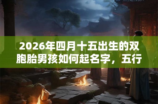 2026年四月十五出生的双胞胎男孩如何起名字，五行属什么