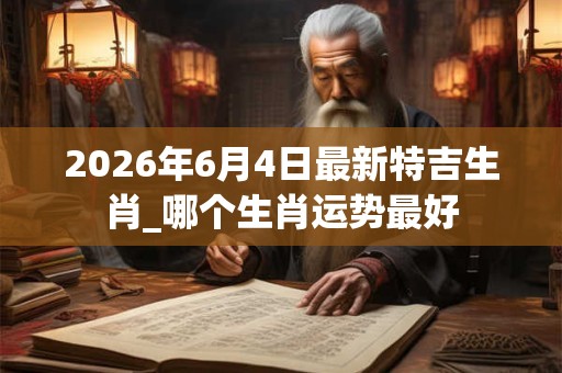 2026年6月4日最新特吉生肖_哪个生肖运势最好