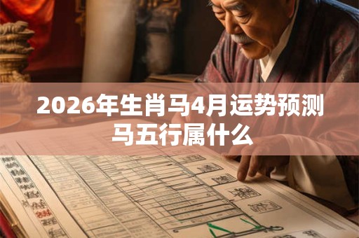 2026年生肖马4月运势预测 马五行属什么 2026年生肖马4月运势预测 马五行属什么