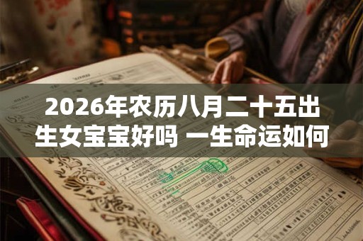 2026年农历八月二十五出生女宝宝好吗 一生命运如何
