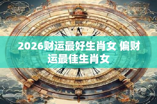 2026财运最好生肖女 偏财运最佳生肖女