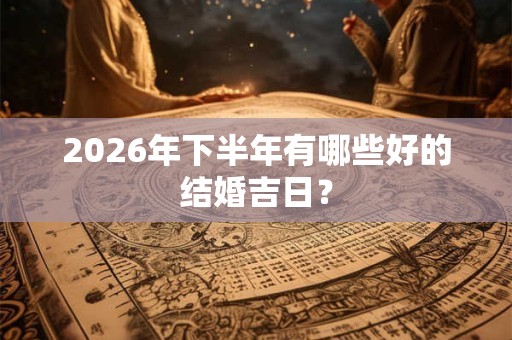 2026年下半年有哪些好的结婚吉日？
