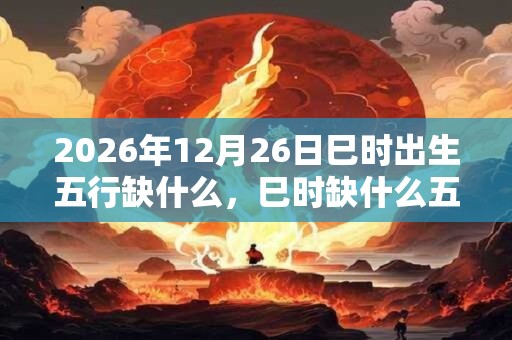 2026年12月26日巳时出生五行缺什么，巳时缺什么五行