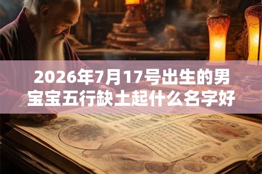 2026年7月17号出生的男宝宝五行缺土起什么名字好 2026年7月17号出生的男宝宝五行缺土起什么名字好