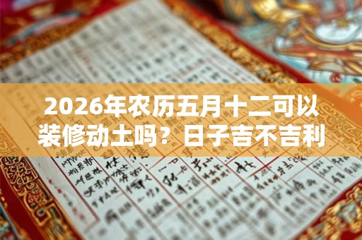 2026年农历五月十二可以装修动土吗？日子吉不吉利？