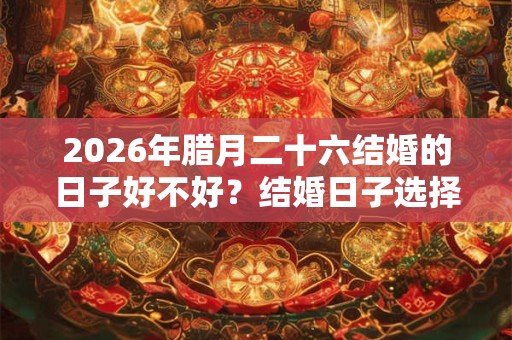 2026年腊月二十六结婚的日子好不好？结婚日子选择讲究？