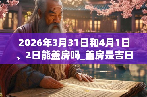2026年3月31日和4月1日、2日能盖房吗_盖房是吉日吗 2026年3月31日和4月1日、2日能盖房吗_盖房是吉日吗