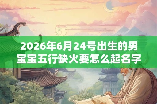 2026年6月24号出生的男宝宝五行缺火要怎么起名字